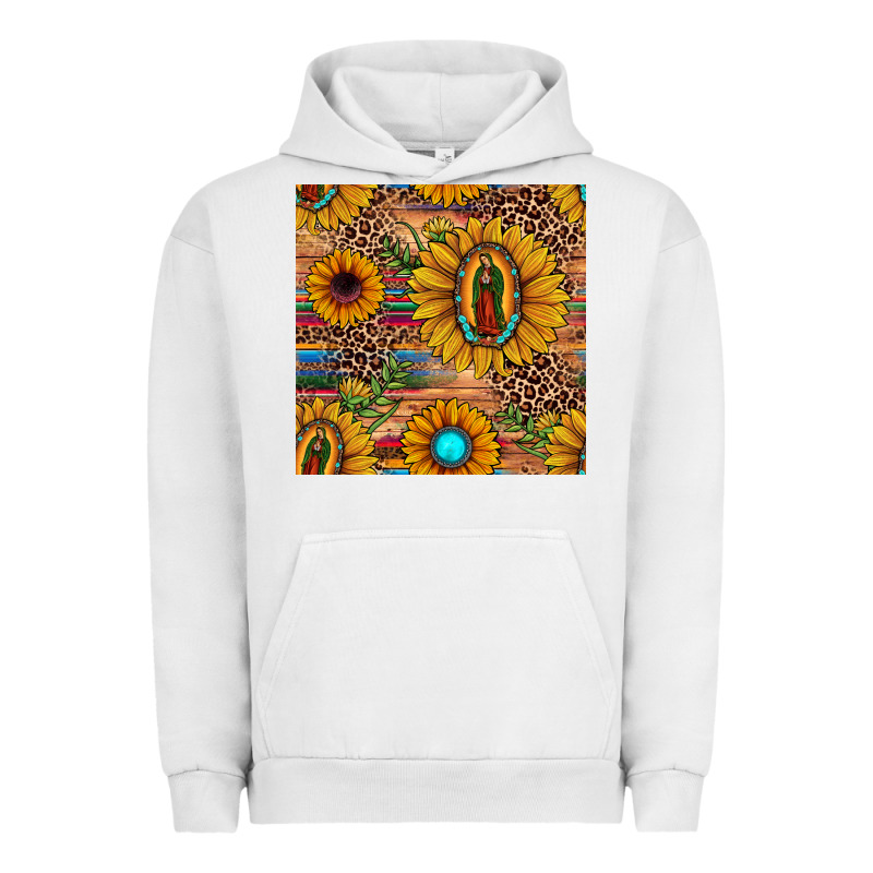 Our Lady Of Guadalupe Sunflower  Seamless Pattern Urban Hoodie by JahusDesignShop | Teevron