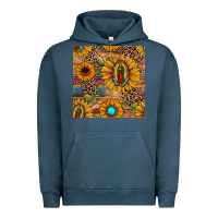 Pigment Midnight Navy our lady of guadalupe sunflower  seamless pattern Urban Hoodie - JahusDesignShop