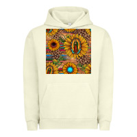 Pigment Pistachio our lady of guadalupe sunflower  seamless pattern Urban Hoodie - JahusDesignShop
