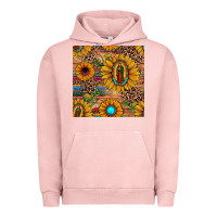 Pigment Salmon our lady of guadalupe sunflower  seamless pattern Urban Hoodie - JahusDesignShop