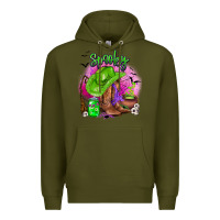 Army Green spooky cowgirl  halloween Premium Hoodie - AdoDesignShop