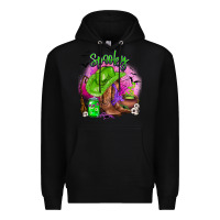 Black spooky cowgirl  halloween Premium Hoodie - AdoDesignShop