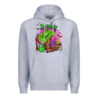 Heather Grey spooky cowgirl  halloween Premium Hoodie - AdoDesignShop