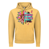 Vintage Mustard sunflower in october we wear pink Vintage Hoodie - AdoDesignShop