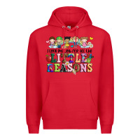 Red i love my job for all the little reasons Premium Hoodie - JahusDesignShop