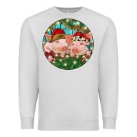 Dove Grey Christmas Pigs Premium Sweatshirt - RanaPortraitStore