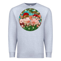 Heather Grey Christmas Pigs Premium Sweatshirt - RanaPortraitStore
