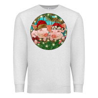 Oatmeal Heather Christmas Pigs Premium Sweatshirt - RanaPortraitStore