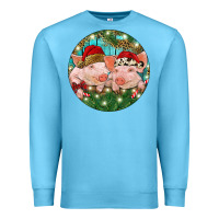 Ocean Blue Christmas Pigs Premium Sweatshirt - RanaPortraitStore