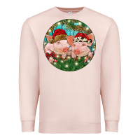 Pale Pink Christmas Pigs Premium Sweatshirt - RanaPortraitStore