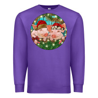 Purple Christmas Pigs Premium Sweatshirt - RanaPortraitStore