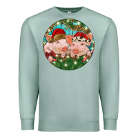 Seafoam Christmas Pigs Premium Sweatshirt - RanaPortraitStore