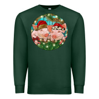 Sports Green Christmas Pigs Premium Sweatshirt - RanaPortraitStore