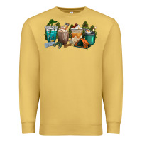 Antique Gold camping coffee cups Premium Sweatshirt - texasbilliewilder