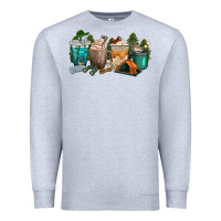 Heather Grey camping coffee cups Premium Sweatshirt - texasbilliewilder