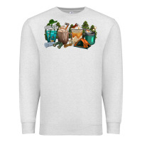 Oatmeal Heather camping coffee cups Premium Sweatshirt - texasbilliewilder