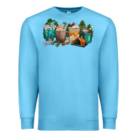 Ocean Blue camping coffee cups Premium Sweatshirt - texasbilliewilder