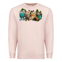Pale Pink camping coffee cups Premium Sweatshirt - texasbilliewilder