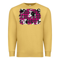 Antique Gold Pink Christmas Plaid Cowhide Pattern Background Premium Sweatshirt - RanaPortraitStore