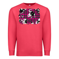 Cardinal Pink Christmas Plaid Cowhide Pattern Background Premium Sweatshirt - RanaPortraitStore