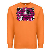Carrot Pink Christmas Plaid Cowhide Pattern Background Premium Sweatshirt - RanaPortraitStore