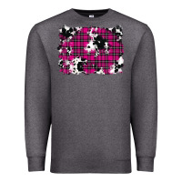 Pink Christmas Plaid Cowhide Pattern Background Premium Sweatshirt | Teevron