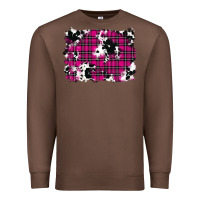 Chestnut Pink Christmas Plaid Cowhide Pattern Background Premium Sweatshirt - RanaPortraitStore