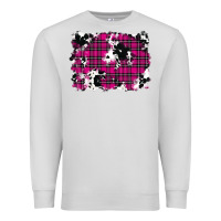 Dove Grey Pink Christmas Plaid Cowhide Pattern Background Premium Sweatshirt - RanaPortraitStore