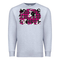 Heather Grey Pink Christmas Plaid Cowhide Pattern Background Premium Sweatshirt - RanaPortraitStore