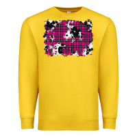Lemon Pink Christmas Plaid Cowhide Pattern Background Premium Sweatshirt - RanaPortraitStore