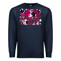Navy Pink Christmas Plaid Cowhide Pattern Background Premium Sweatshirt - RanaPortraitStore
