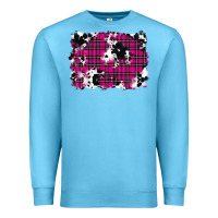 Ocean Blue Pink Christmas Plaid Cowhide Pattern Background Premium Sweatshirt - RanaPortraitStore