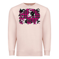 Pale Pink Pink Christmas Plaid Cowhide Pattern Background Premium Sweatshirt - RanaPortraitStore