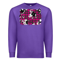Purple Pink Christmas Plaid Cowhide Pattern Background Premium Sweatshirt - RanaPortraitStore