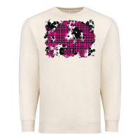 Sandshell Pink Christmas Plaid Cowhide Pattern Background Premium Sweatshirt - RanaPortraitStore