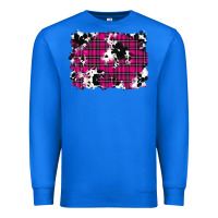 True Royal Pink Christmas Plaid Cowhide Pattern Background Premium Sweatshirt - RanaPortraitStore