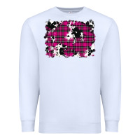 White Pink Christmas Plaid Cowhide Pattern Background Premium Sweatshirt - RanaPortraitStore