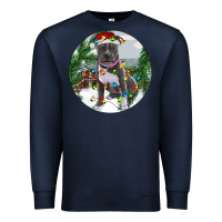 Navy Pitbull And Farm Premium Sweatshirt - RanaPortraitStore
