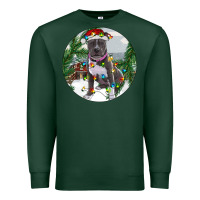 Sports Green Pitbull And Farm Premium Sweatshirt - RanaPortraitStore