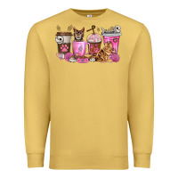 Antique Gold cat coffee cups Premium Sweatshirt - texasbilliewilder