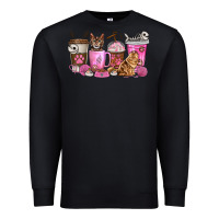 Black cat coffee cups Premium Sweatshirt - texasbilliewilder