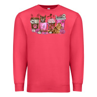 Cardinal cat coffee cups Premium Sweatshirt - texasbilliewilder