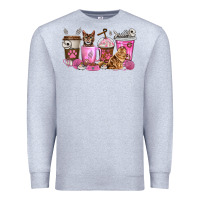 Heather Grey cat coffee cups Premium Sweatshirt - texasbilliewilder