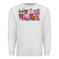 Oatmeal Heather cat coffee cups Premium Sweatshirt - texasbilliewilder