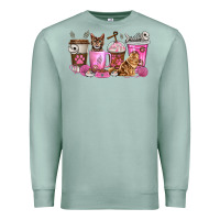 Seafoam cat coffee cups Premium Sweatshirt - texasbilliewilder