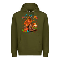 Army Green jusr a girl who loves fall  cowgirl Premium Hoodie - AdoDesignShop