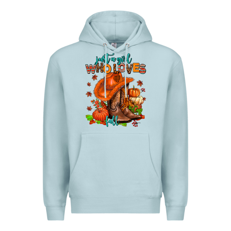 Jusr A Girl Who Loves Fall  Cowgirl Premium Hoodie by AdoDesignShop | Teevron