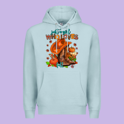 Jusr A Girl Who Loves Fall  Cowgirl Premium Hoodie Designed By Adodesignshop