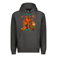 Charcoal Heather jusr a girl who loves fall  cowgirl Premium Hoodie - AdoDesignShop