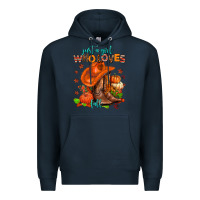 Navy jusr a girl who loves fall  cowgirl Premium Hoodie - AdoDesignShop